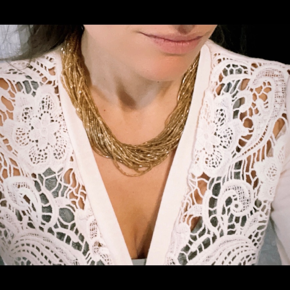 Gold multi-strand necklace - Picture 2 of 3